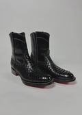 Bandidos Veneno Negro black python leather botines